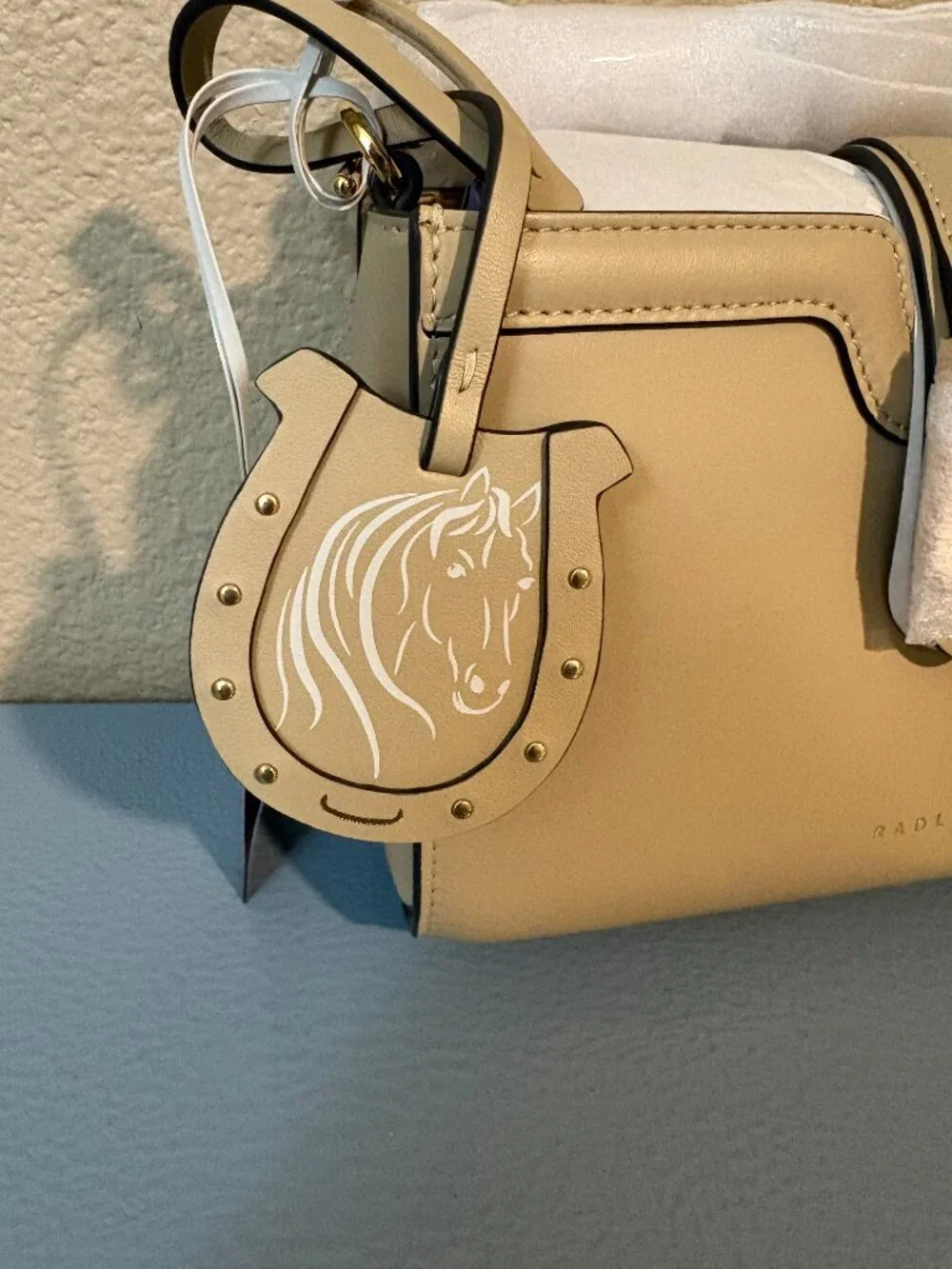 Radley London Kentucky Derby Leather Crossbody Bag- Color Stone- New with tags